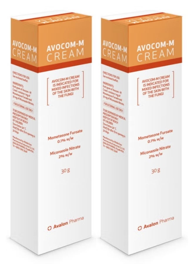 Avalon Pharma pack of 2 Avalon Avocom M cream 30gm - Image 1